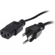 Startech.Com 6 ft Standard Computer Power Cord - NEMA5-15P to C13 - Power cable - IEC 320 EN 60320 C13 (F) - NEMA 5-15 (M) - 6 ft - 6ft - RoHS Compliance PXT101