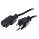 Startech.Com 12 ft Standard Computer Power Cord - NEMA5-15P to C13 - 12ft - NEMA 5-15P - IEC 60320 C13 125V AC - 10A - Black - RoHS Compliance PXT10112