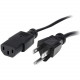 Startech.Com 3 ft 14AWG Computer Power Cord - NEMA5-15P to C13 - 3ft - NEMA 5-15P - IEC 60320 C13 125V AC - 15A - Black - RoHS Compliance PXT101143