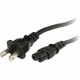 Startech.Com 10 ft Standard Laptop Power Cord - NEMA 1-15P to C7 - 10ft - NEMA 1-15P - IEC 60320 C7 - Black - RoHS Compliance PXT101NB10