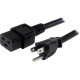 Startech.Com 10 ft Heavy Duty 14 AWG Computer Power Cord - NEMA 5-15P to C19 - For Computer, Server, Router, Network Switch, PDU - Black - 10 ft Cord Length - 1 PXT515191410