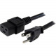 Startech.Com 3 ft Heavy Duty 14 AWG Computer Power Cord - NEMA 5-15P to C19 - For Server, Router, Network Switch, Computer, PDU - Black - 3 ft Cord Length - 1 PXT515C19143