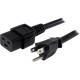 Startech.Com 6 ft Heavy Duty 14 AWG Computer Power Cord - NEMA 5-15P to C19 - For Router, PDU, Network Switch, Computer, Server - Black - 6 ft Cord Length - 1 PXT515C19146