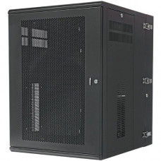 Panduit PanZone Wall Mount Cabinet - For LAN Switch, Patch Panel, UPS - 18U Rack Height x 19" Rack Width - Wall Mountable - Black - Steel, Perforated-steel - 300 lb Maximum Weight Capacity PZWMC1830P