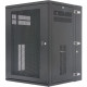 Panduit PanZone Wall Mount Cabinet - 18U Rack Height x 19" Rack Width - Wall Mountable Enclosed Cabinet - Black - Steel, Perforated-steel - 300.05 lb Maximum Weight Capacity PZWMC18P