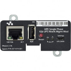 HPE Single Phase 1Gb UPS Network Management Module - 1 x Network (RJ-45) Port(s) - Serial - TAA Compliance Q1C17A