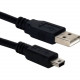 Qvs Sync/Charge Mini USB/USB - 6 ft Mini USB/USB Data Transfer/Power Cable for MP3 Player, Camcorder, Gaming Controller, Gaming Console, GPS, Camera - First End: 1 x Type A Male USB - Second End: 1 x Mini Type B Male Mini USB - Black QP2215-06