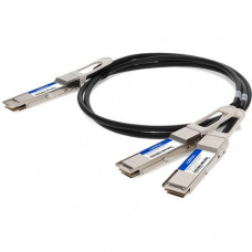 AddOn Twinaxial Network Cable - 8.20 ft Twinaxial Network Cable for Network Device, Transceiver - First End: 1 x QSFP-DD Network - Second End: 2 x QSFP28 Network - 200 Gbit/s - 1 - TAA Compliant QSDD200228PDC2-5M-AO