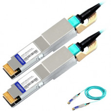 AddOn Fiber Optic Network Cable - 3.28 ft Fiber Optic Network Cable for Network Device - First End: 1 x QSFP-DD Male Network - Second End: 1 x QSFP-DD Male Network - 50 GB/s - 1 Pack - TAA Compliant - TAA Compliance QSFPDD-400G-AOC1M-AO