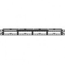 Panduit QuickNet QSP24BL Modular Patch Panel - 24 Port(s) - 1U High - Black - 19" Wide - Rack-mountable - TAA Compliance QSP24BL