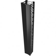 Legrand Q-Series Vertical Manager, 7&#39;&#39; H x 4" Wide, Single Sided - Black - 45U Rack Height - ABS Plastic QVMS704