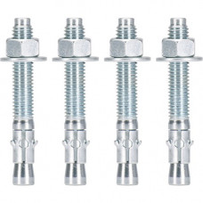 Panduit Rack Anchor Kit for Concrete Floor, Set of Four - Hex Nut, Flat Washer, Anchor - 0.50", 3.75" - Steel - Silver - 1 Set - TAA Compliance RFAKIT