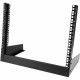 Startech.Com 8U Desktop Rack - 2-Post Open Frame Rack - 19in Open Frame Desktop Rail Rack - 8U - For A/V Equipment, Server - 8U Rack Height x 19" Rack Width - Tabletop - Black - Steel - 110.50 lb Maximum Weight Capacity - TAA Compliant - TAA Complian