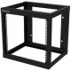 Startech.Com 9U Wall-mount Rack - Open Frame - 2 Post - 18 in. Deep - Steel - Black - EIA 310 - 175 lb. (80 kg) Weight Cap (RK919WALLO) - This open-frame 9U wall-mount rack provides 9U of storage which allows you to save space and keeps your equipment pas