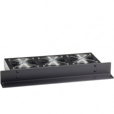 Black Box Rackmount Fan Tray - (3) Fan at 90 Degree Angle, 220V - 3 Fan - 1U - 19" - 75 CFM - Front to Back Air Discharge PatternBlack - TAA Compliant RM077-220V-R2