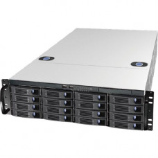 Chenbro 3U 16-Bay High Density Storage Server Chassis - Rack-mountable - Black, Silver - Steel, Acrylonitrile Butadiene Styrene (ABS) - 3U - 18 x Bay - 4 x 3.15" x Fan(s) Installed - 820 W - Power Supply Installed - EATX, SSI EEB Motherboard Supporte