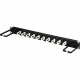 Black Box 19" Horizontal IT Rackmount Cable Manager - 1U, Single-Sided, Black - Black - TAA Compliant RM585