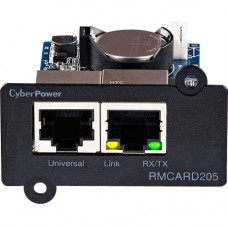 CyberPower RMCARD205 UPS & ATS PDU Remote Management Card - SNMP/HTTP/NMS/Enviro Port - 2 x Network (RJ-45) Port(s) RMCARD205
