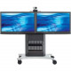 Avteq RPS-1000L Dual Display Stand - Up to 65" Screen Support - 350 lb Load Capacity - 1 x Shelf(ves) - 62" Height x 45" Width x 24" Depth - Powder Coated - Glass, Steel - Two-tone - TAA Compliance RPS-1000L