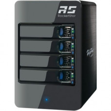 HighPoint RocketStor 6414VS Drive Enclosure - Mini-SAS Host Interface Tower - 4 x HDD Supported - 4 x 2.5"/3.5" Bay - Aluminum RS6414VS