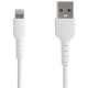 Startech.Com 2m 6.6 ft USB to Lightning Cable - Apple MFi Certified - Dupont Kevlar fiber shelters the heavy duty Lightning cable from the stress of frequent bends and twists - Extended strain relief tested to tolerate 10 000 plus bend cycles at a 180 deg