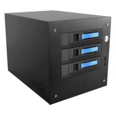 iStarUSA Compact Stylish 3 x 3.5" Hotswap mini-ITX Tower - Tower - Black, Blue - Aluminum, Galvanized Steel - 4 x Bay - Mini ITX Motherboard Supported - 1 x Fan(s) Supported - 3 x External 3.5" Bay - 1 x Internal 2.5" Bay - 1x Slot(s) - 2 x