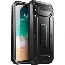 I-Blason SUP Unicorn Beetle Pro Carrying Case (Holster) iPhone X - Black - Shock Absorbing, Scratch Resistant, Blemish Resistant, Drop Resistant, Impact Resistant - Polycarbonate, Thermoplastic Polyurethane (TPU) - Holster, Belt Clip S-IPHXUBPRBK