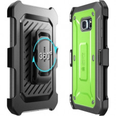 I-Blason Unicorn Beetle Pro Carrying Case (Holster) Smartphone - Green, Gray - Shock Absorbing, Impact Resistant - Polycarbonate, Thermoplastic Polyurethane (TPU) - Holster, Belt Clip S-S6EP-UBP-GN
