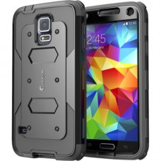 I-Blason Armorbox Dual Layer Hybrid Full-body Protective Case for Samsung Galaxy S5 - For Smartphone - Dotted-Pattern - Black - Fingerprint Resistant, Shatter Resistant, Dust Resistant, Scratch Resistant, Impact Resistant, Shock Resistant, Drop Resistant,