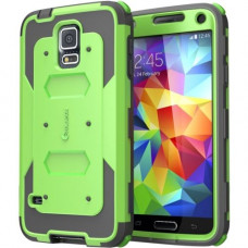 I-Blason Armorbox Dual Layer Hybrid Full-body Protective Case for Samsung Galaxy S5 - For Smartphone - Dotted-Pattern - Green - Fingerprint Resistant, Shatter Resistant, Dust Resistant, Scratch Resistant, Impact Resistant, Shock Resistant, Drop Resistant,