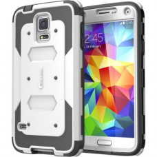 I-Blason Armorbox Dual Layer Hybrid Full-body Protective Case for Samsung Galaxy S5 - For Smartphone - Dotted-Pattern - White - Fingerprint Resistant, Shatter Resistant, Dust Resistant, Scratch Resistant, Impact Resistant, Shock Resistant, Drop Resistant,