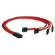 Tripp Lite 18in Internal SAS Cable 4-Lane Mini-SAS SFF-8087 to 4x SATA 7pin - SAS (SFF-8087) to 4xSATA 7pin, 18-in. (0.5M)" S508-18N