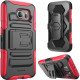 I-Blason Prime Carrying Case (Holster) Smartphone - Red - Shock Resistant, Impact Resistant - Polycarbonate, Silicone - Holster, Belt Clip S6-PRIME-RED