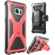 I-Blason Prime Carrying Case (Holster) Smartphone - Red, Pink - Impact Resistant, Abrasion Resistant, Shock Absorbing Interior - Silicone, Polycarbonate - Belt Clip - 6.5" Height x 3.5" Width x 0.8" Depth S7-PRIME-RED