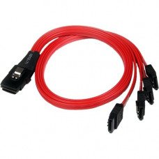 Startech.Com 50cm SFF-8087 to 4x SATA - Internal Mini SAS to SATA Reverse Cable - SAS/SATA for Motherboard, Storage Equipment - 50cm - 1 Pack - 1 x SFF-8087 Male Mini-SAS - 4 x Male SATA - Red - RoHS Compliance SAS8087S4R50