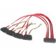 Startech.Com 50cm Serial Attached SCSI SAS Cable - SFF-8484 to 4x SFF-8482 with LP4 Power - SFF-8484 - SFF-8482 - 50cm - Red - TAA Compliance SAS8482P50