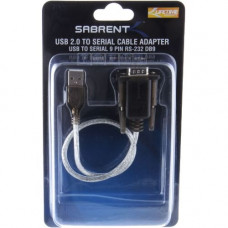 Sabrent USB to Serial Cable - 1 ft Serial/USB Data Transfer Cable for Cellular Phone, PDA, Camera, Modem - First End: 1 x Type A Male USB - Second End: 1 x 9-pin DB-9 Male Serial SBT-USC1K