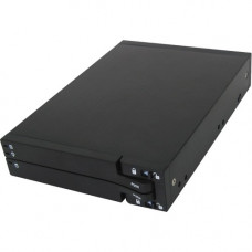 SIIG MobileRack Hard Drive Enclosure - 2 x 2.5" - Front Accessible - Serial ATA, Serial ATA - Internal - RoHS Compliance SC-SA0C12-S1