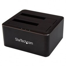 Startech.Com Dual Bay SATA HDD Docking Station for 2 x 2.5 / 3.5" SATA SSD / HDD - USB 3.0 - SATA Hard Drive Docking Station - 2 x HDD Supported - 2 x SSD Supported - 2 x 2.5"/3.5" Bay - UASP Support - Serial ATA/600 - USB 3.1 Type B - Plas