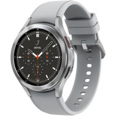 Samsung Galaxy Watch4 Classic, 46mm, Silver, Bluetooth - Accelerometer, Gyro Sensor, Barometer, Ambient Light Sensor, Digital Compass, Optical Heart Rate Sensor, Electrical Heart Sensor - Text Messaging, Music Player - Heart Rate, Calories Burned - 16 GB 