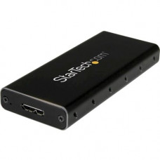 Startech.Com USB 3.1 Gen 2 (10Gbps) mSATA Drive Enclosure - Aluminum - Portable Data Storage for mSATA and mSATA Mini (Half-Size) - 1 x Total Bay - UASP Support - mini-SATA - USB 3.1 Micro-B - Aluminum - TAA Compliance SMS1BMU313