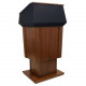 AmpliVox SN3040A - Patriot Adjustable Height Lectern - Skirted Base - 64" Height x 31" Width x 23" Depth - Mahogany, Clear Lacquer - Hardwood Veneer, Solid Hardwood SN3040A-MH