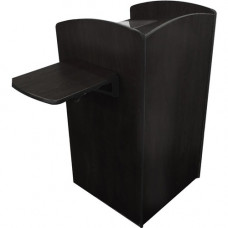 AmpliVox SN3620: Flash Podium with Viewport - Square Top - 45" Height x 24" Width x 25" Depth - Black, Laminated - Melamine, Tempered Glass SN3620-BK
