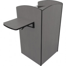 AmpliVox SN3620: Flash Podium with Viewport - Square Top - 45" Height x 24" Width x 25" Depth - Gray, Laminated - Melamine, Tempered Glass SN3620-GY