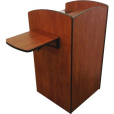 AmpliVox SN3620: Flash Podium with Viewport - Square Top - 45" Height x 24" Width x 25" Depth - Mahogany, Laminated - Melamine, Tempered Glass SN3620-MH