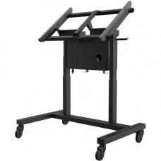 Peerless -AV SmartMount Motorized Height Adjustable Tabletop Cart - Up to 80" Screen Support - 220.02 lb Load Capacity - 69" Height x 45.8" Width x 28.9" Depth - Tabletop - Black - TAA Compliance SR598ML3T