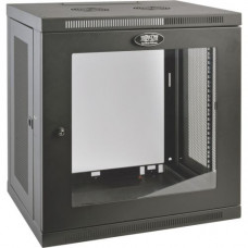 Tripp Lite 12U Wall Mount Rack Enclosure Server Cabinet w/ Glass Front Door - For Server - 12U Rack Height x 19" Rack Width x 16.50" Rack Depth - Wall Mountable - Black Powder Coat - Steel - 200 lb Maximum Weight Capacity - 200 lb Static/Station