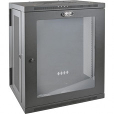 Tripp Lite 15U Wall Mount Rack Enclosure Server Cabinet w Hinged Acrylic Window - For LAN Switch, Patch Panel - 15U Rack Height x 19" Rack Width x 10.42" Rack Depth - Wall Mountable - Black Powder Coat - Acrylic, Steel - 200 lb Maximum Weight Ca