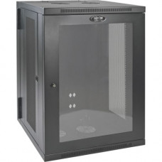 Tripp Lite 18U Wall Mount Rack Enclosure Server Cabinet w Hinged Acrylic Window - For LAN Switch, Patch Panel - 18U Rack Height x 19" Rack Width x 10.42" Rack Depth - Wall Mountable - Black Powder Coat - Acrylic, Steel - 200 lb Maximum Weight Ca