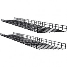 Tripp Lite Wire Mesh Cable Tray - 300 x 50 x 1500 mm (12 in. x 2 in. x 5 ft.), 2-Pack - Black Powder Coat - 2 Pack - Steel SRWB12210X2STR